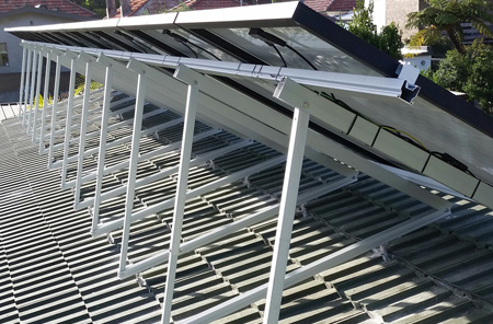 Solar Tripod 45°backtilt / tile roof hook 3kW