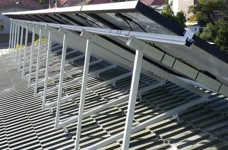 Solar Tripod 45°backtilt / tile roof hook 3kW